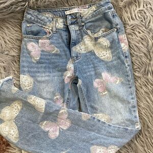 Tinseltown Jr flare leg Butterly print jeans
